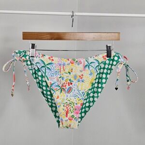 Roller Rabbit Bikini Bottoms Womens XL Reversible NWT Tropical Heart Tie